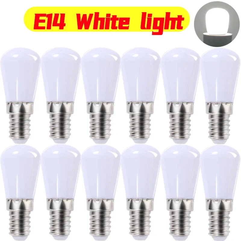 20/1Pcs E12 E14 Light Bulbs Mini LED Refrigerator Light Bulbs 220V Refrigerator Lamps Screw Bulb for Home Decor Display Cabinets: RGB / 2 pcs