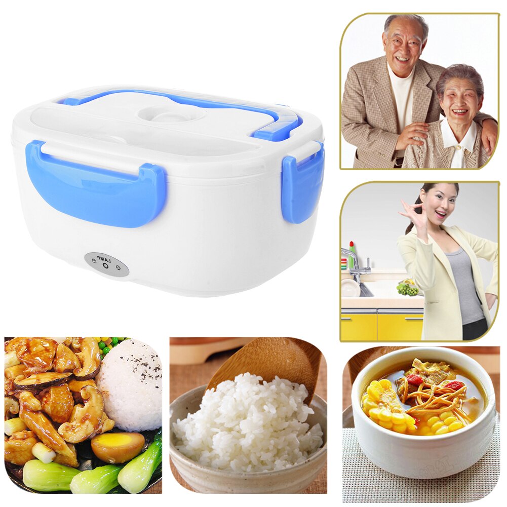 Electric Lunch Box with Spoon Portable Electric Heating Food Heater Rice Container for Office Car Lunch Box