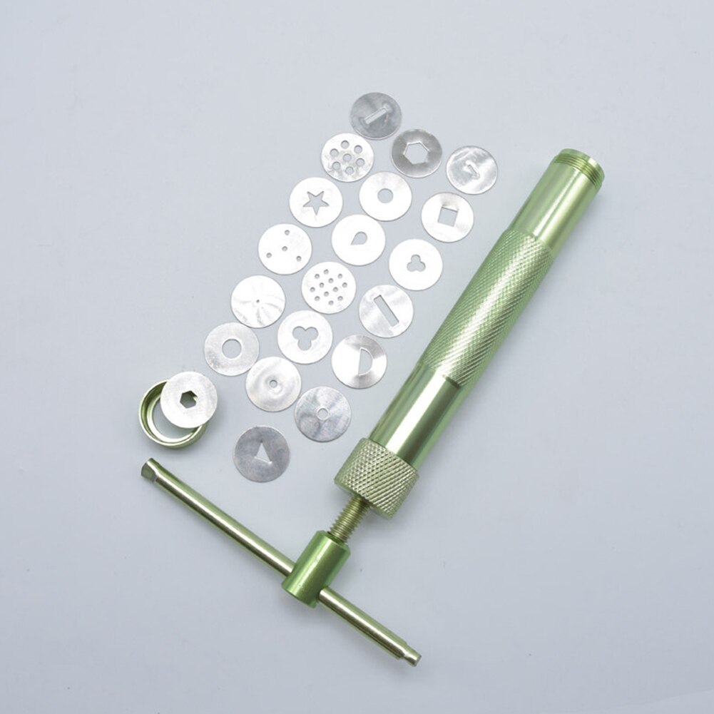 Zucker Paste Extruder Set mit 20 Tipps Edelstahl Schlamm Squeezer Kuchen Backen Gadget Skulptur Polymer Ton Werkzeug