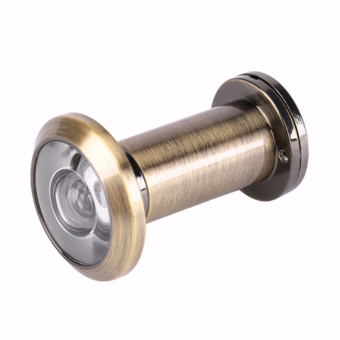 200 grados amplio ángulo de visión mirilla puerta de seguridad los espectadores agujero oculto mirilla ajustable de la lente de cristal de las herramientas de Hardware: Green Bronze