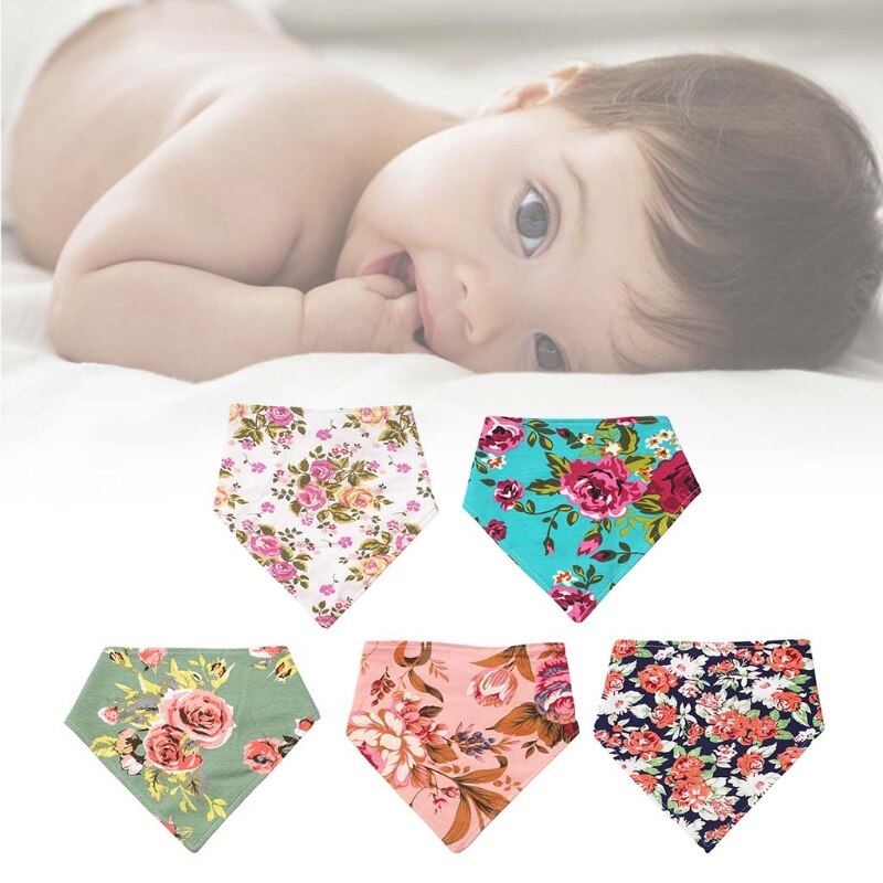 Babyvoeding Kwijl Bib Double Side Bloemenprint Slabbetjes Speeksel Handdoek Oprispingen Doek 87HD