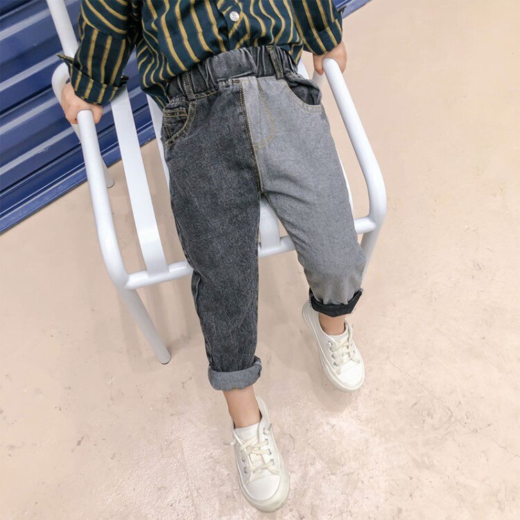 Color block moda jeans bambino Casual Denim abbigliamento per bambini cotone ragazzi pantaloni lunghi bambini ragazze abbigliamento pantaloni sportivi primavera