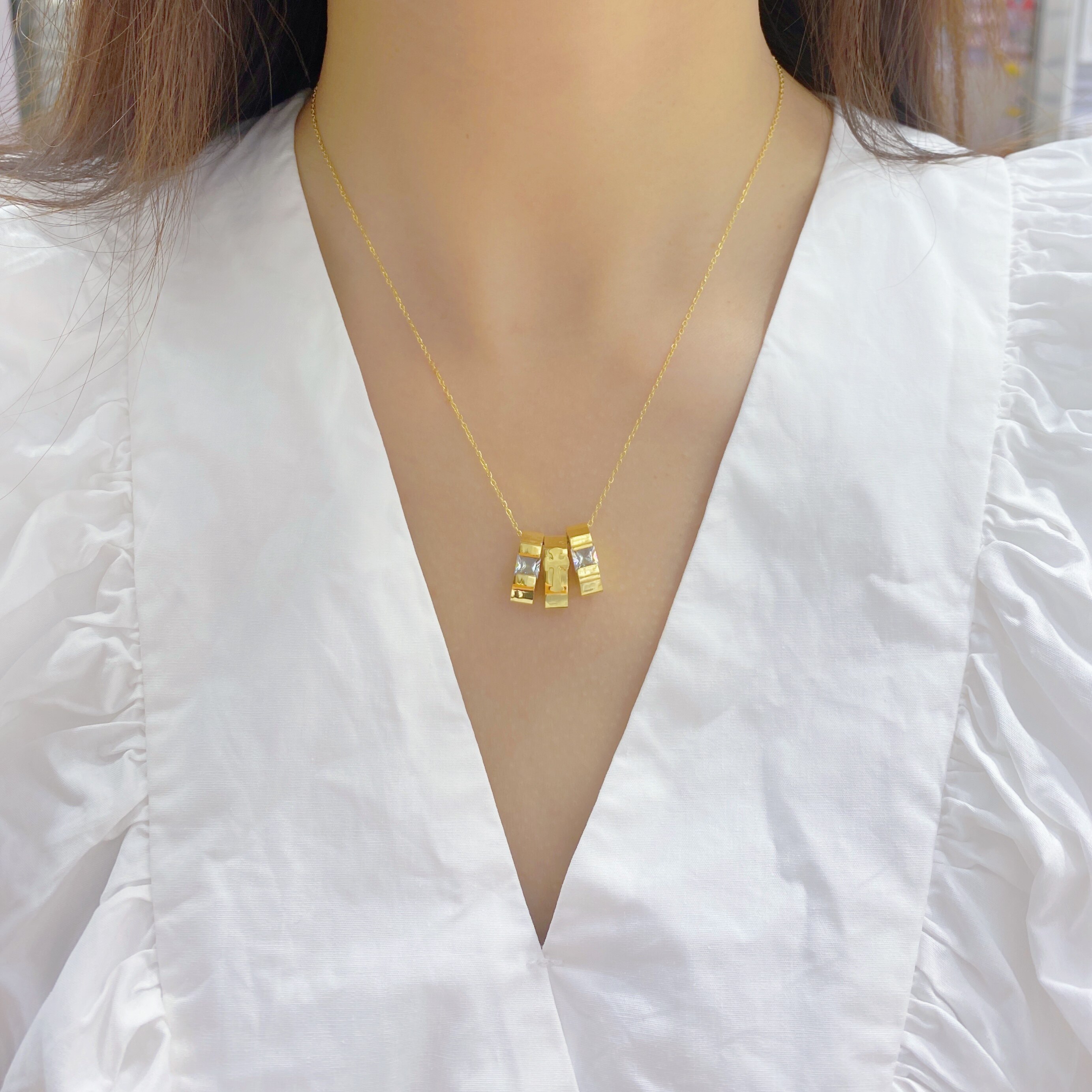 Lucky Female Cross Crystal Pendants Box Chain Necklaces 5A Shiny Zirconia Choker Necklaces Jewelry For Women Girls