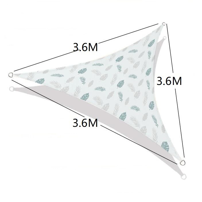 Waterproof Sun Shelter Garden Printed Sunshade Sail Outdoor Leaf Rainproof Shade Patio Terrace Pool Swimming Awning Canopy: 3.6mx3.6mx3.6m