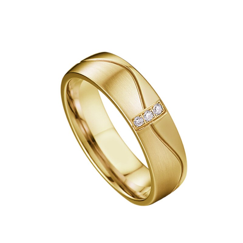 Golden lover's sea wave alliance par vielsesringe til mænd og kvinder valentin jubilæum ægteskab fingerring: 8 / P14188fy kvinder