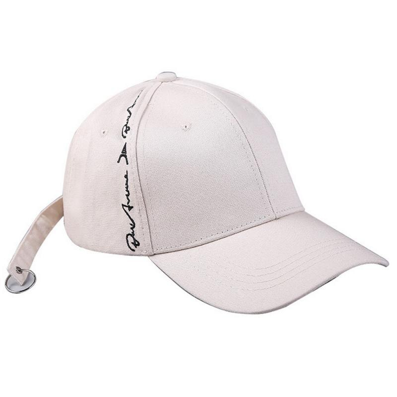 Korean Alphabet Baseball Cap Version of the Side Embroidered Cycling Hat Long Belt Ponytail Cap Curved Dome Hat: 03