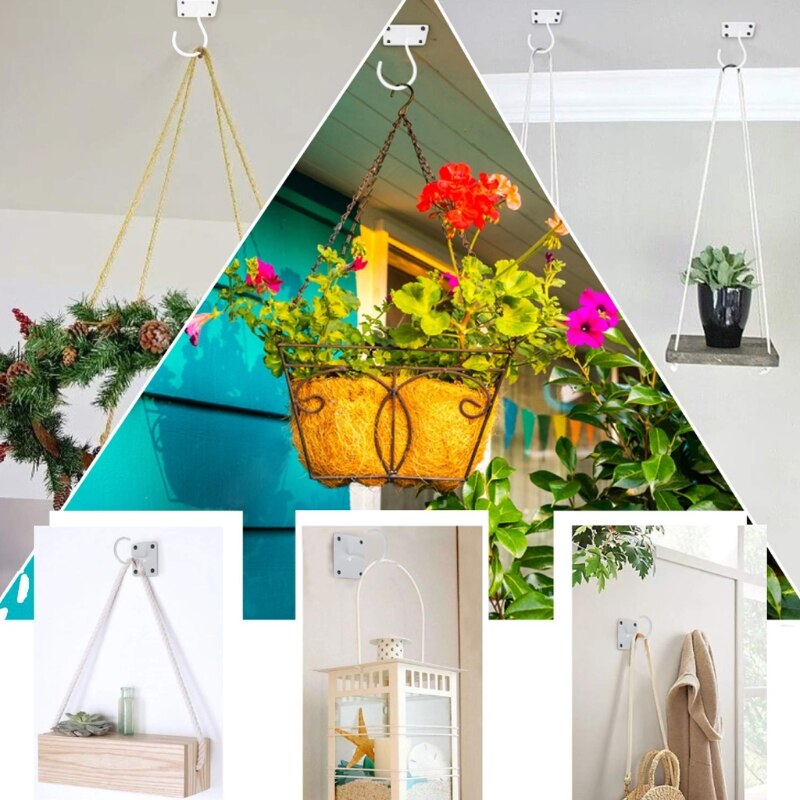 2Pcs Metal Heavy Duty Plant Plafond Haken Met Montage Schroeven Houden Tot 20Kg