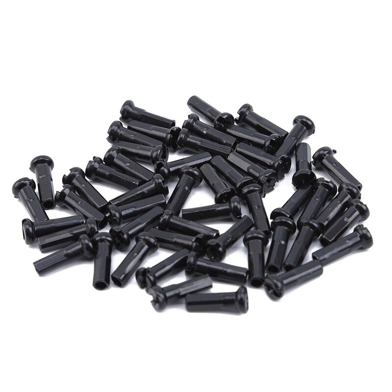 50 piezas de hierro y cobre casquillo de radio 14mm MTB Carretera de montaña bicicleta ciclismo pezones radios de equipo de equitación Accesorios: black