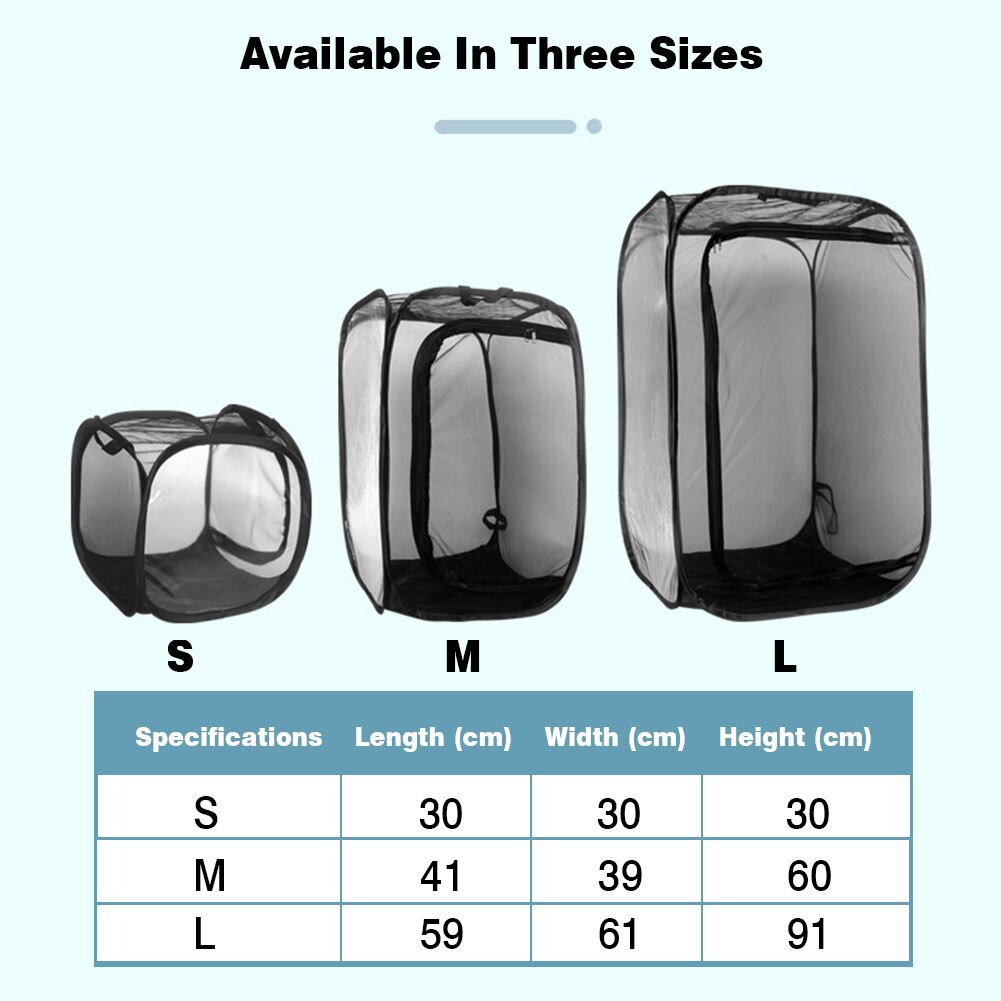 Collapsible Insect Cage Butterfly Habitat Mini Insect and Butterfly Cage Pop-up Collapsible Insect Mesh Cage #W0