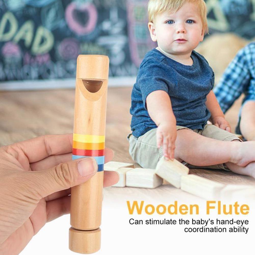 Tirador de flauta de madera para niños, silbato de pintura a base de agua, instrumentos musicales, 1 unidad, K9L5