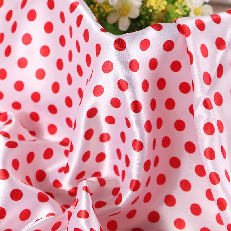Prik skygge print punkt cap tørklæde satin tørklæde bånd kjole pyjamas stof: 7