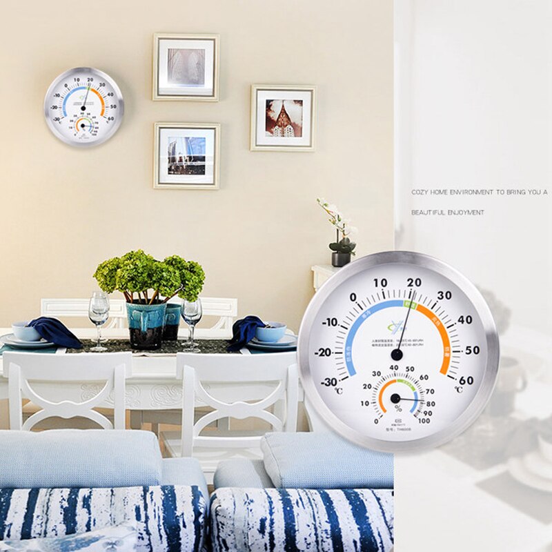 Outdoor Thermometer Humidity Meter HD Round Clock Shape Indoor Temperature Instrument&amp;Wall Mounting Hygrometer Home Decor