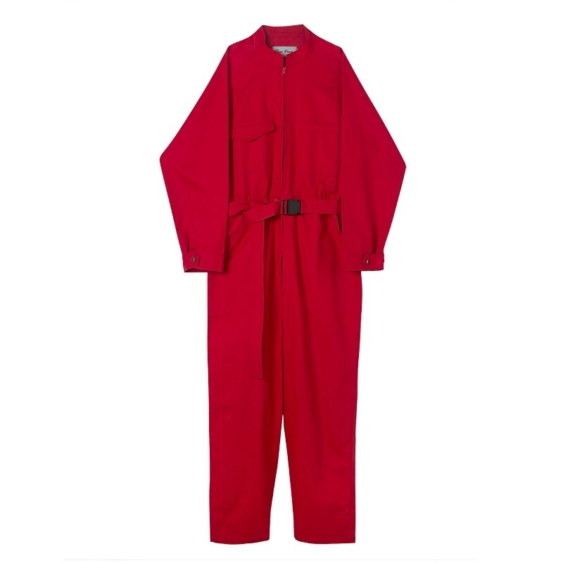 Multi-pocket Jumpsuit Mens Hip Hop One Piece Overalls Spring Autumn Youth Casual Tooling Long Sleeved Trousers