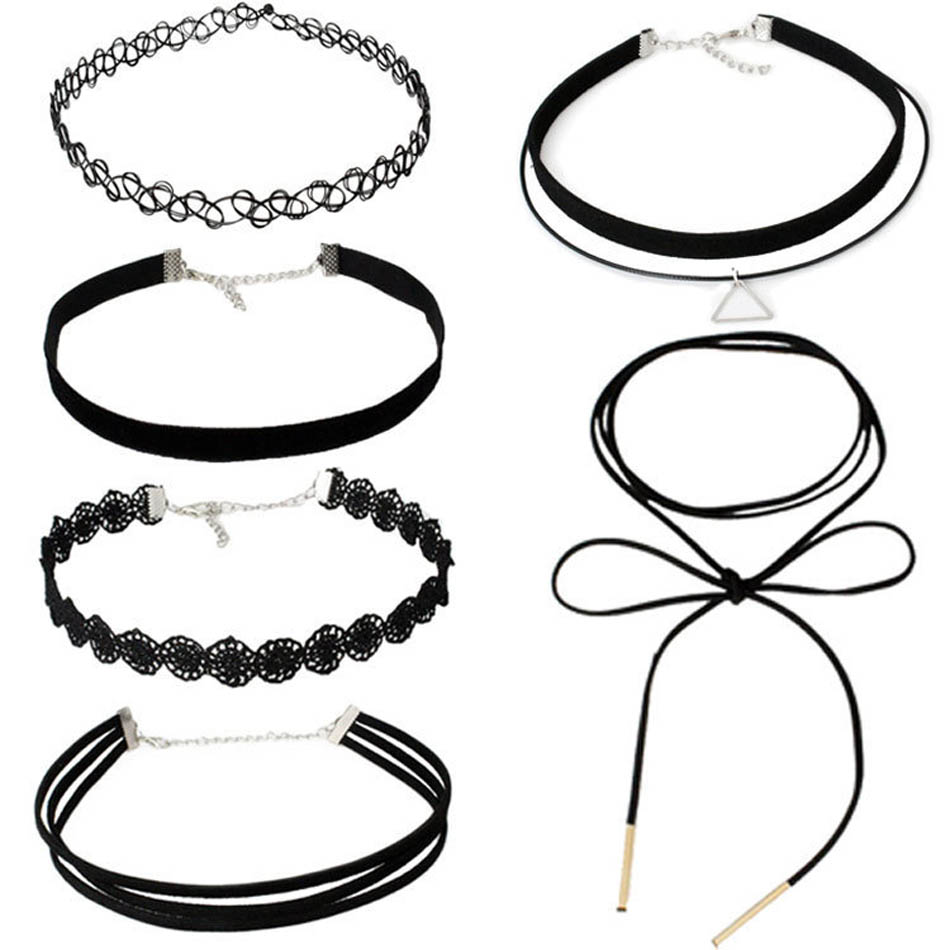 Women Lace Fiashion Choker 1 pc 4 pcs 6 pcs 8 pcs 10 pcs Lady Girl Necklace Bithday: 6 pcs