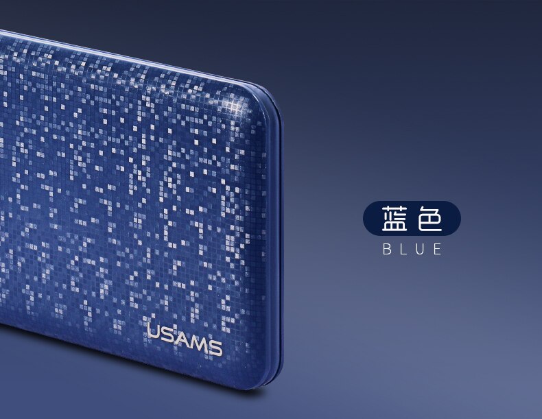 USAMS Power Bank 10000mAh Tragbare Schnelle Lade USB Power Externe Batterie Ladegerät Für Xiaomi Mi 9 8 iPhone Huawei samsung: Blue