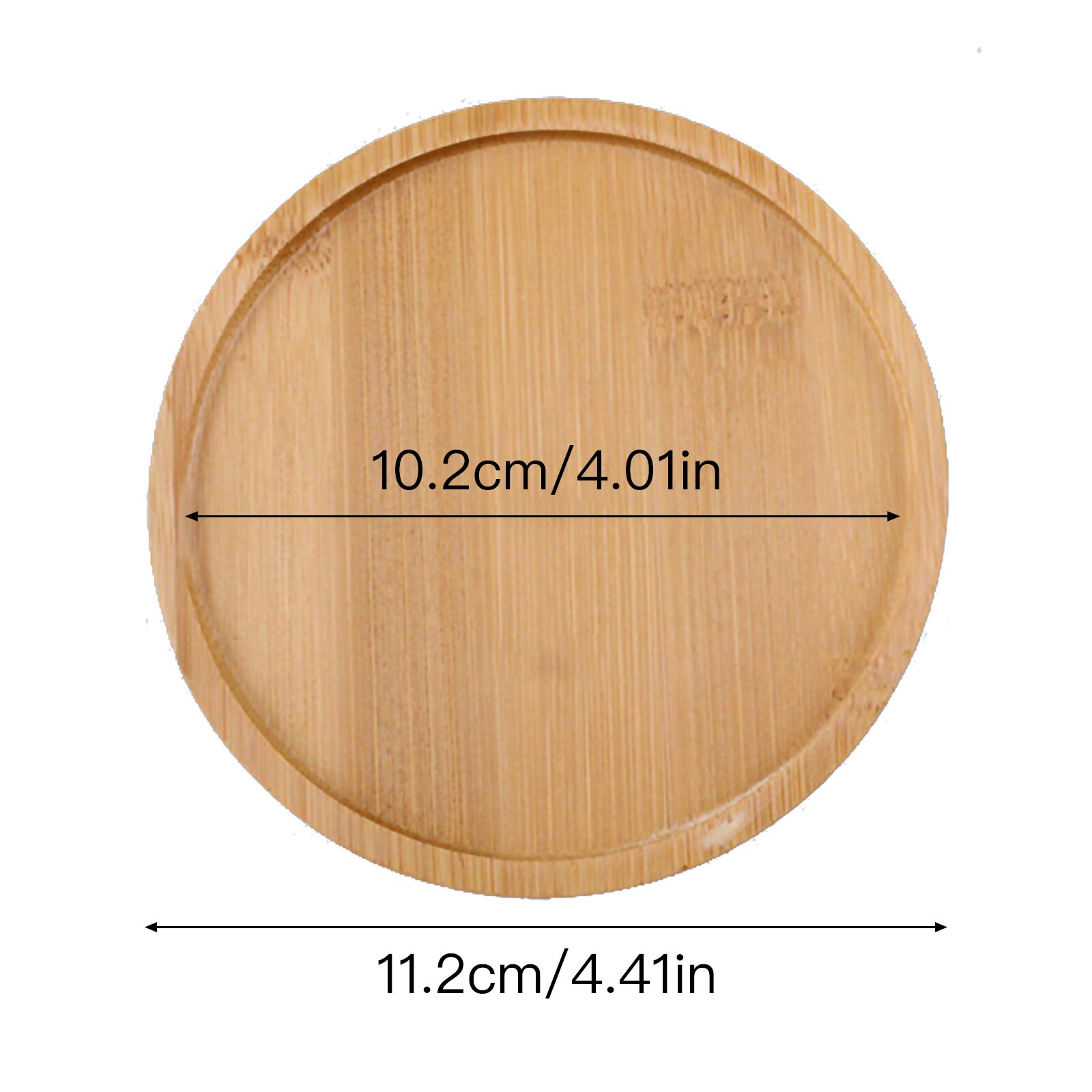 2Pcs Bambu Vierkante Bamboe Platen Bloem Stand Ronde Kommen Voor Vetplanten Potten Trays Base Stand Tuin Decor Plant Stand: 11.2x1.2cm 2pcs