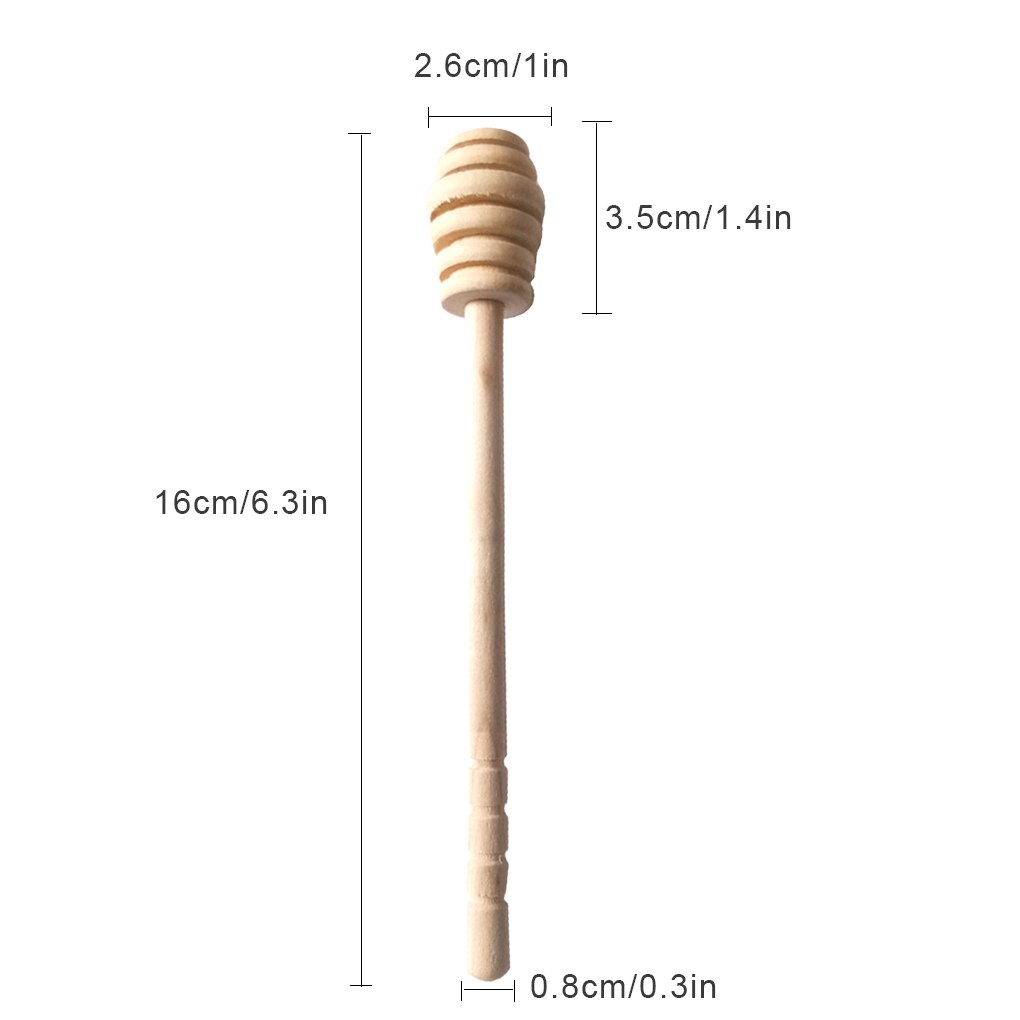 Houten Honing Roer Bar Jar Menglepel Hout Dipper Lange Handvat Honing Roeren Stok Keuken Tool