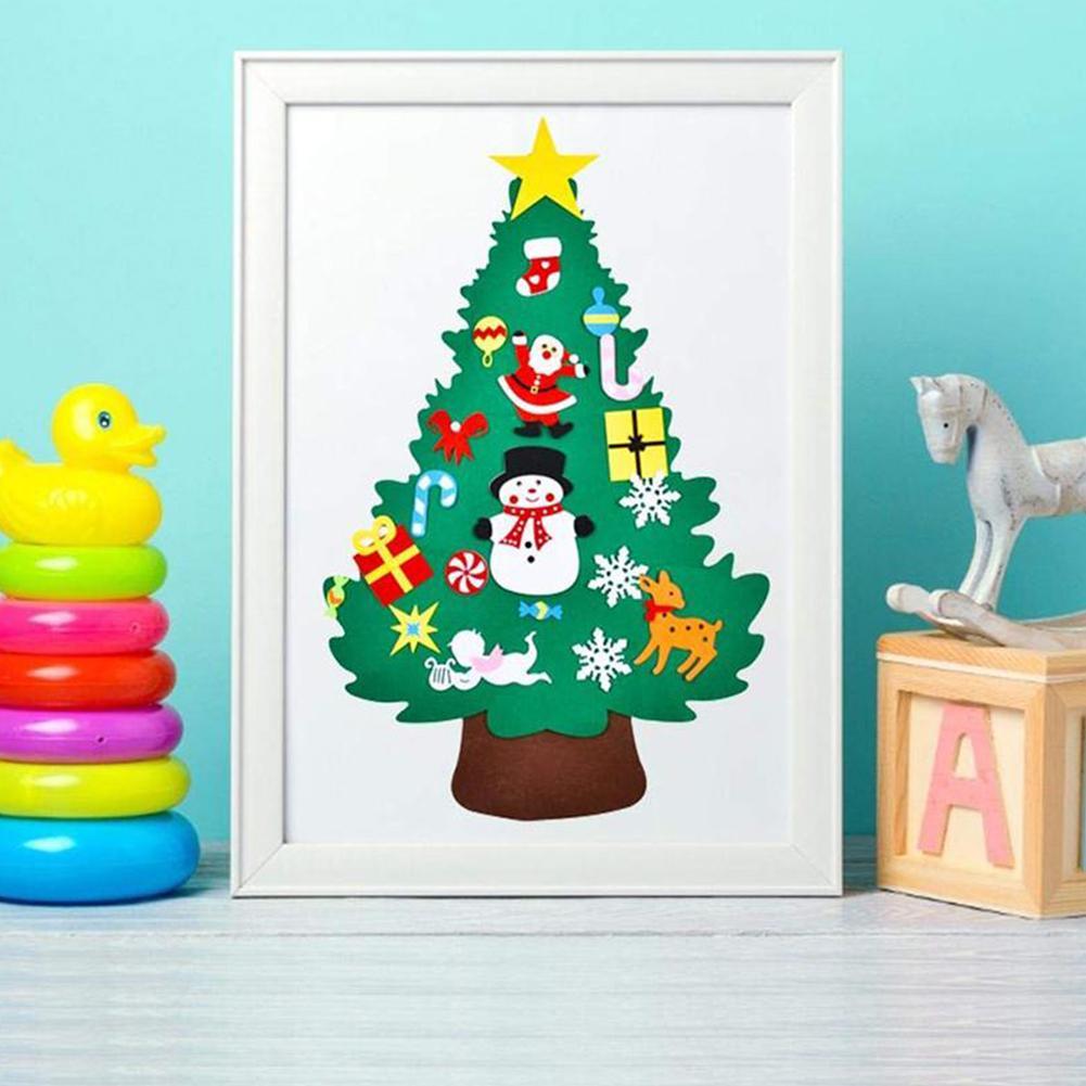 Kids DIY Felt Christmas Tree Christmas Decoration For Home Navidad Year Christmas Ornaments Santa Claus Xmas Tree