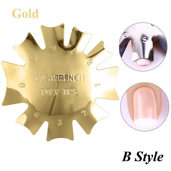 Facile français sourire Cutter ligne Nail Art bord métal tondeuses pochoir ongles formes Clipper manucure modèle outils accessoires TR1834: B Gold