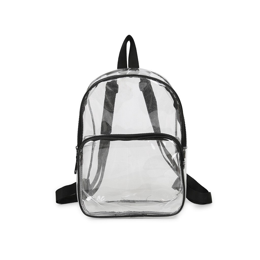 Rucksack Frauen transparent Vielseitig Pailletten Multi-zweck Schüler Tasche Rucksack lässig Tasche Mochila Feminina: Schwarz