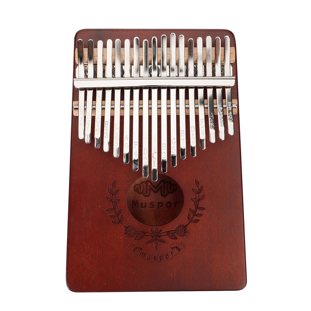 Muspor 17 touches pouce Piano acajou Kalimba doigt Mbira Sanza guirlande Style pouce Piano doigt clavier Instrument de musique: Brown