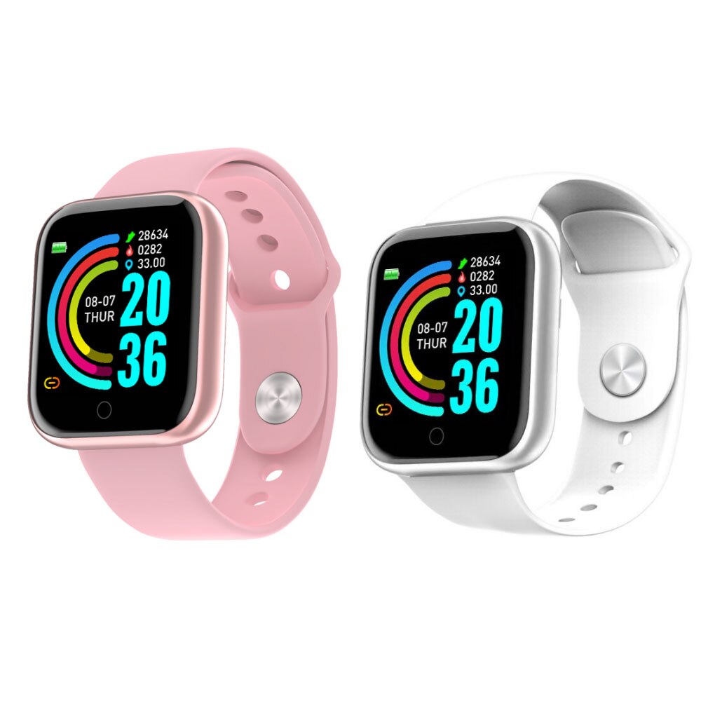 2PCS Y68 Smart Watch Fitness Tracker Blood Pressure Smartwatches Waterproof Heart Rate Monitor Bluetooth Smart Wristwatch: 1B 1C