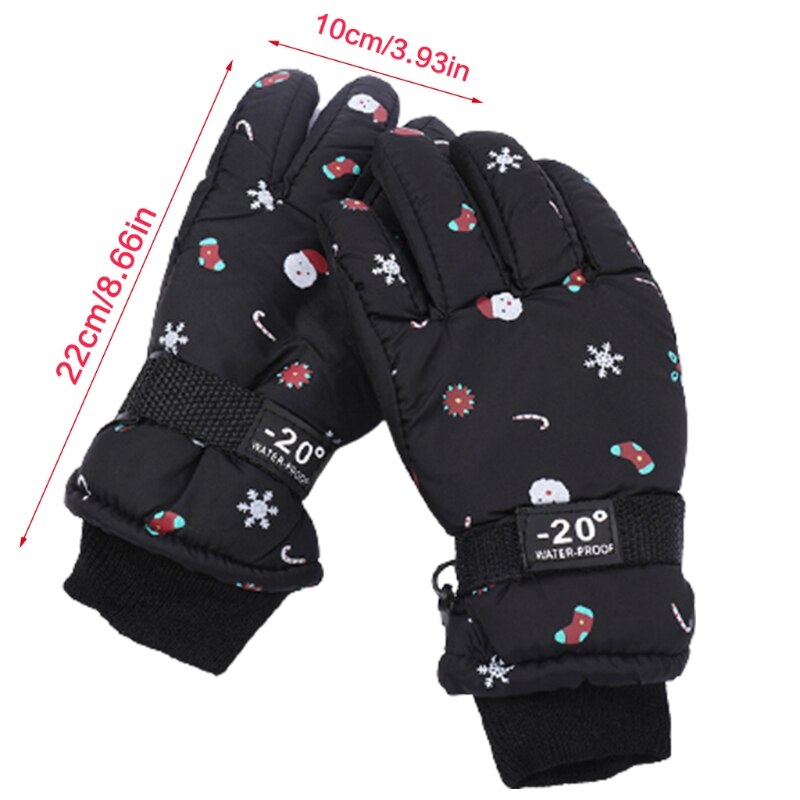 Verdikte Ski Handschoenen Kerst Patroon Handschoenen Zachte Fleece Gevoerde Handschoen Voor Kinderen