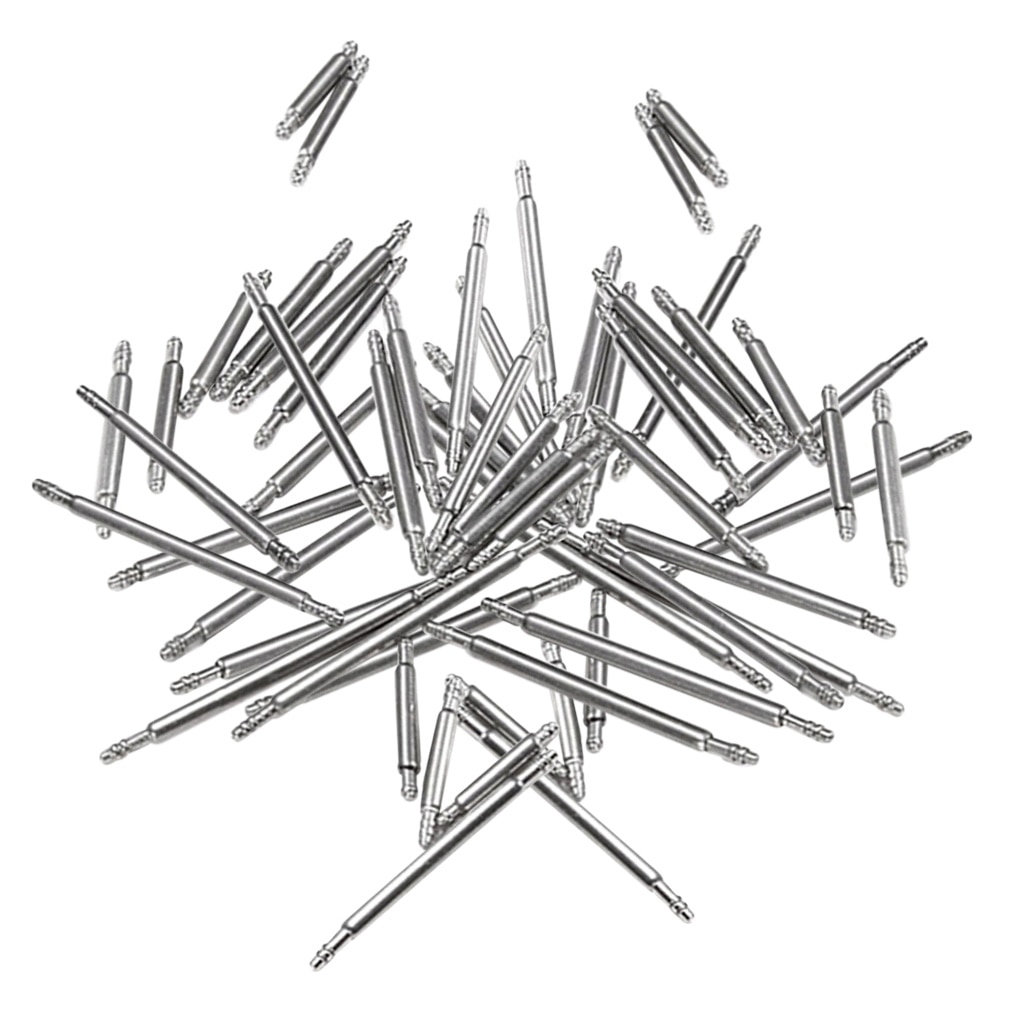 100PCS 1.8mm Stainless Steel Needle Spring Bar Pins Watch Band Strap Pins