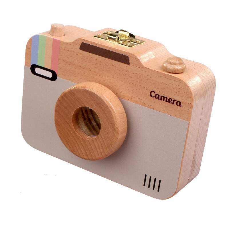 Wooden Children's Camera Toy Baby Teeth Box Baby Teeth Storage Box Fetal Hair Preservation Memorial Box Ornaments Precious: 002