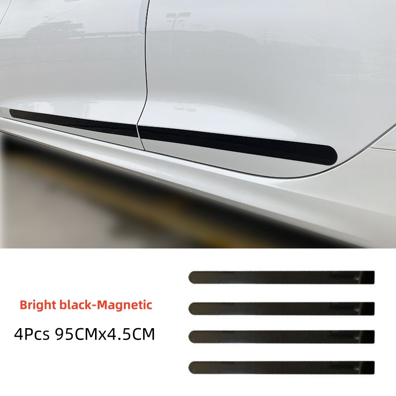 Adhesive-Free/Magnetic Car Door Anti-scratch Strips Black White Rubber Body Side Edge Guard Decoration Protective Stickers: Lavender