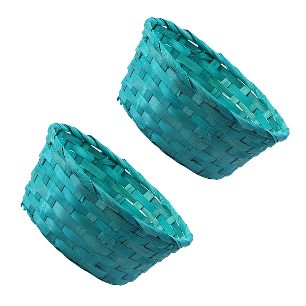 2pcs Hand Woven Basket Desktop Storage Basket Easter Egg Storage Baskets