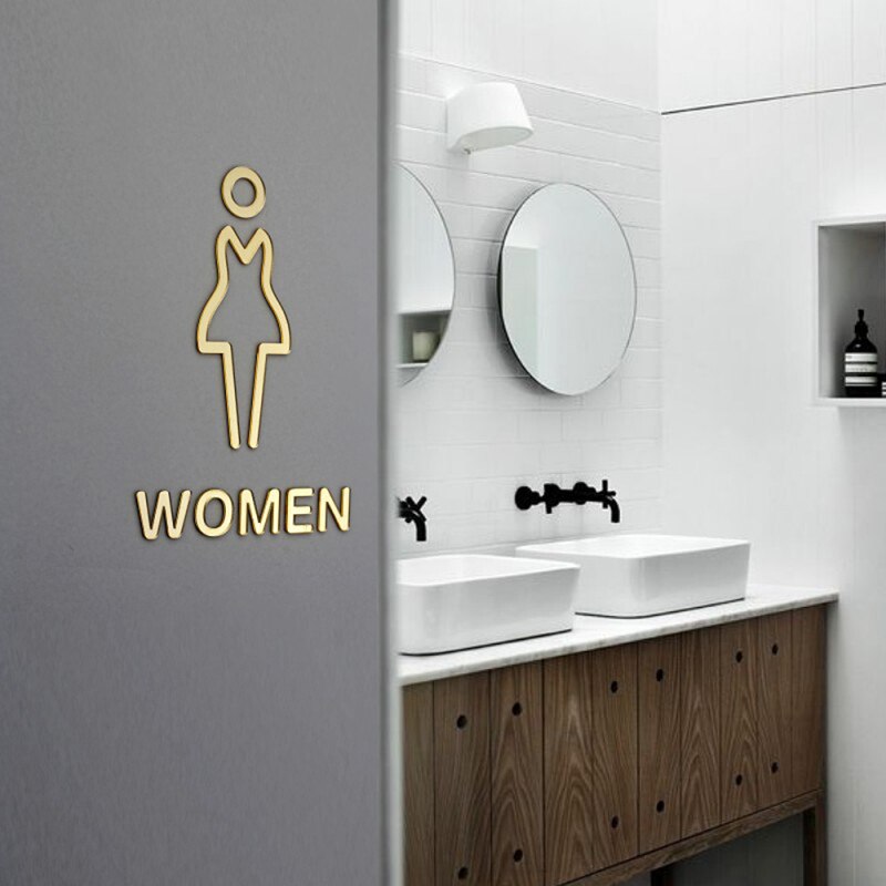 1PC Acrylic Men Women Restroom Door Sign Self Adhe... – Grandado