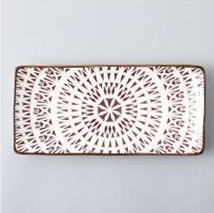 10 Inch Keramische Sushi Vlakke Plaat Japanse Stijl Onderglazuur Rechthoekige Dessert Porselein Servies Diner Schotel CZY1038: Army Green