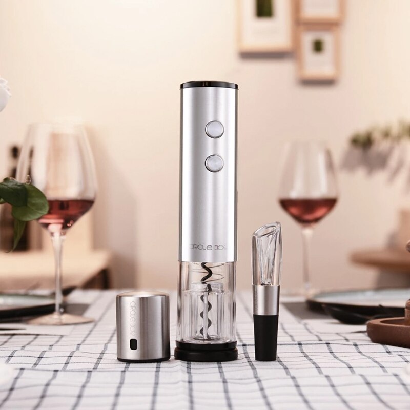 Circle Joy Electric Bottle Opener Stainless Steel Mini Wine Stopper Wine Decanter Aerator