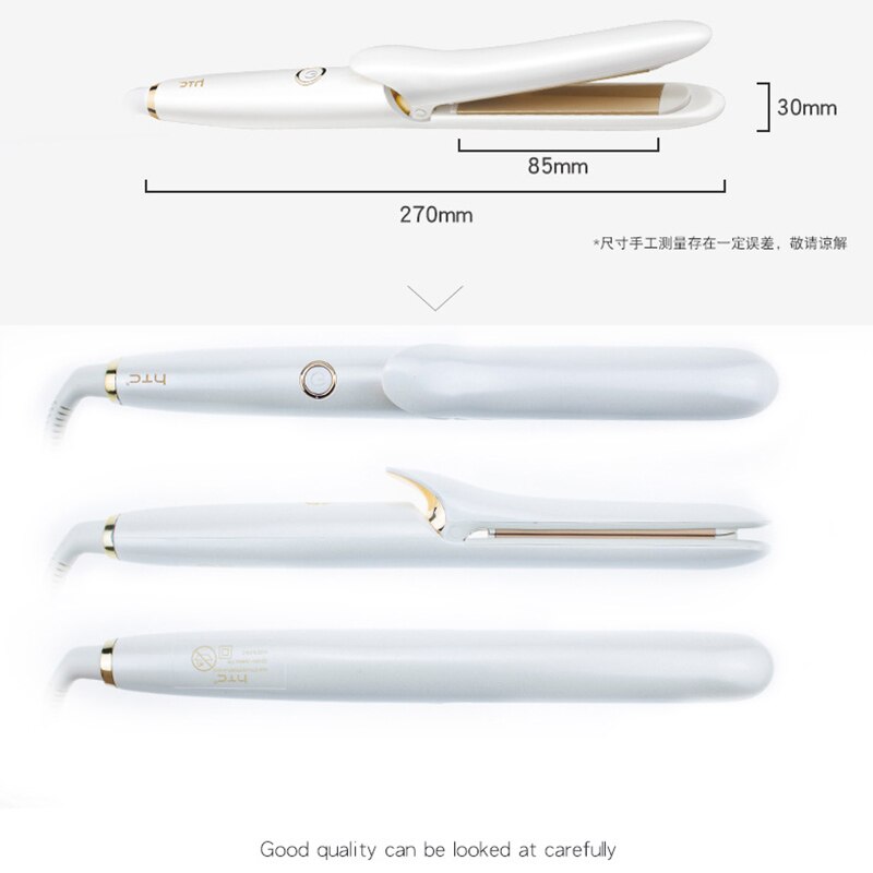 AIKIN hTc 2 in1 Hair Curler EU Plug Negative Ion Hair Straightener Hair Curl Iron Hair Tools Ceramic Triple Curling