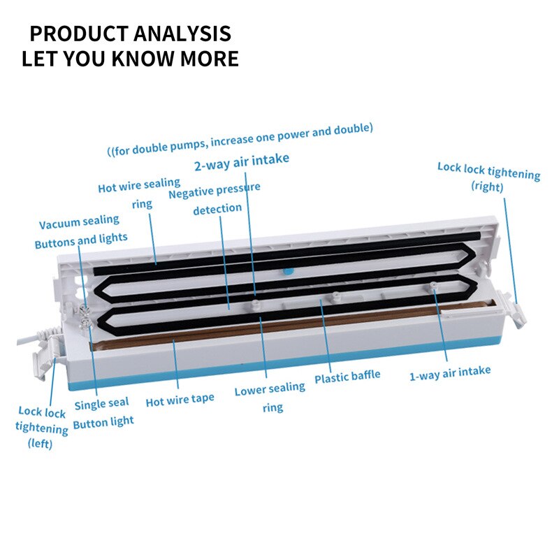 External vacuum packaging machine sealing machine small food preservation automatic plastic sealing machine heat sealing device