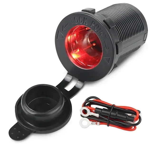 Enchufe para encendedor de cigarrillos de coche, enchufe adaptador de 12V-24V, enchufe múltiple para motocicletas, barco marino, motocicleta, camión, RV, ATV: Morado