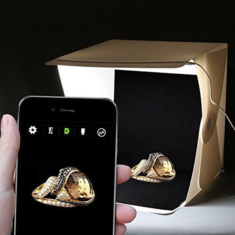 Mini caja de luz plegable estudio de fotografía LED caja de luz suave Foto fondo Kit caja de luz