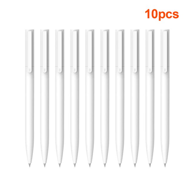 Originele Xiaomi Gel Pen Druk 0.5Mm Ondertekening Premec Glad Zwitserland Refill Mikuni Japan Inkt Zwart Refill: 10 piece