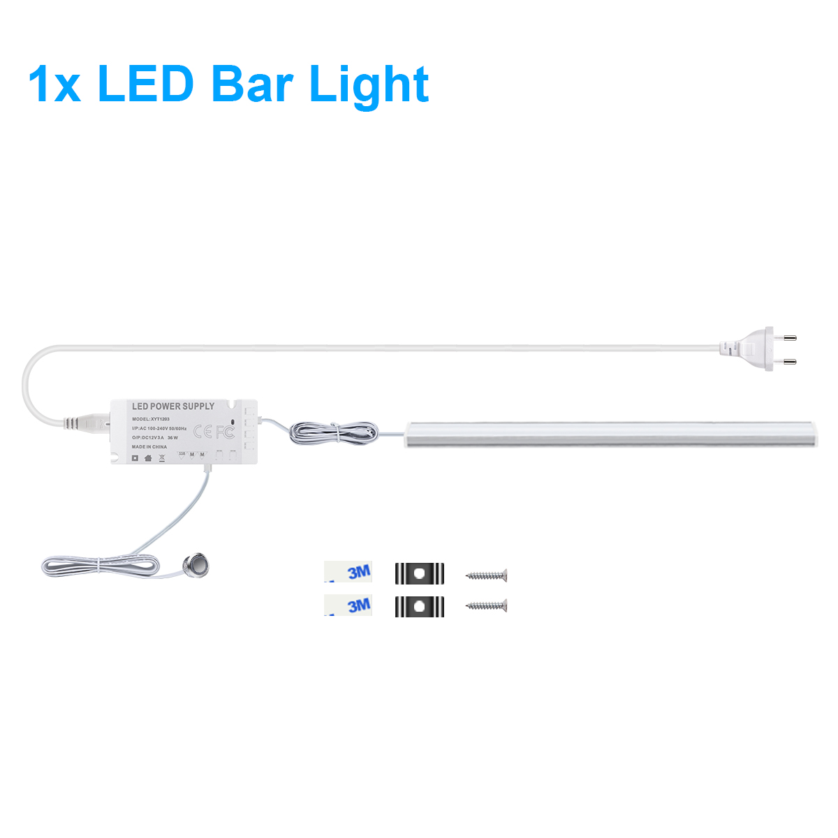 Stepless Dimmable LED Bar Light Tube 12V Touch Switch Sensor Central Control Aluminium Lamp DIY Under Cabinet Closet Backlight: Warm Light / Warm White / 0.45m