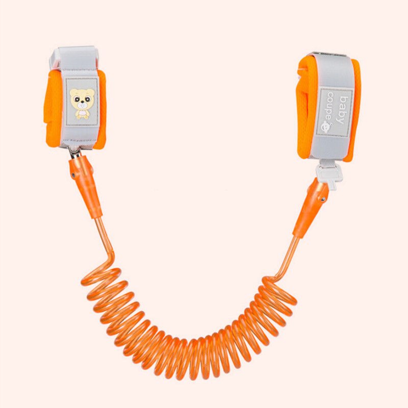 Märke småbarn barn barn bebis flickor pojkar anti-tappad säkerhetskoppel handledslänk gångsele rem tyglar dragrep: Orange / L