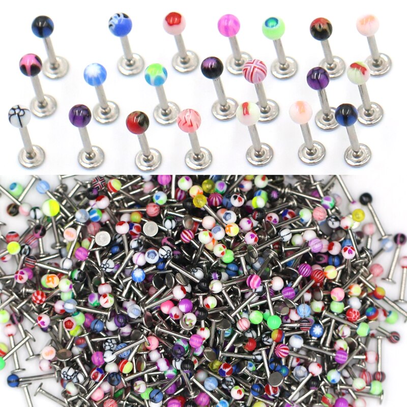 100pcs 5mm Acrylic Big Ball Balls Replacement Nose Barbell Earring Tongue Eyebrow Ring Body Piercing Jewelry