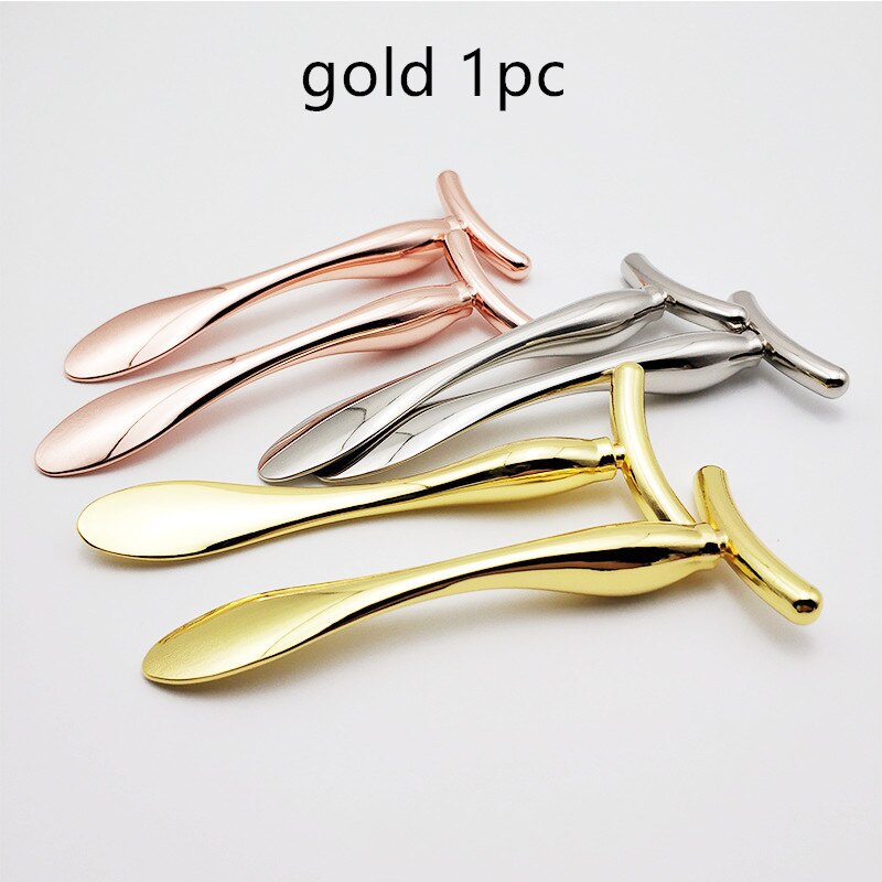 T-shape Face Lifting Massage Facials Thin Face Stick Mini Eye Massage Stick Anti Eye Pouch Dark Circles Massager Device: gold