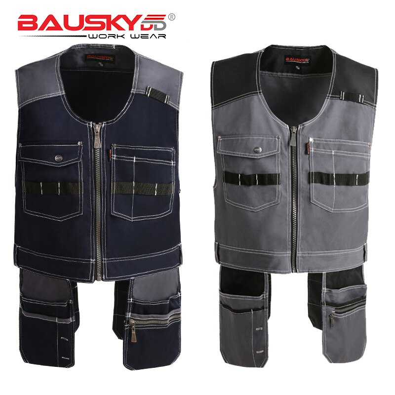 Bauskydd Werkzeug Multi Taschen T/C Köper Multifunktions Getriebe Herren draussen Mechaniker Sicherheit Arbeitskleidung Westen Multi-funktionale weste