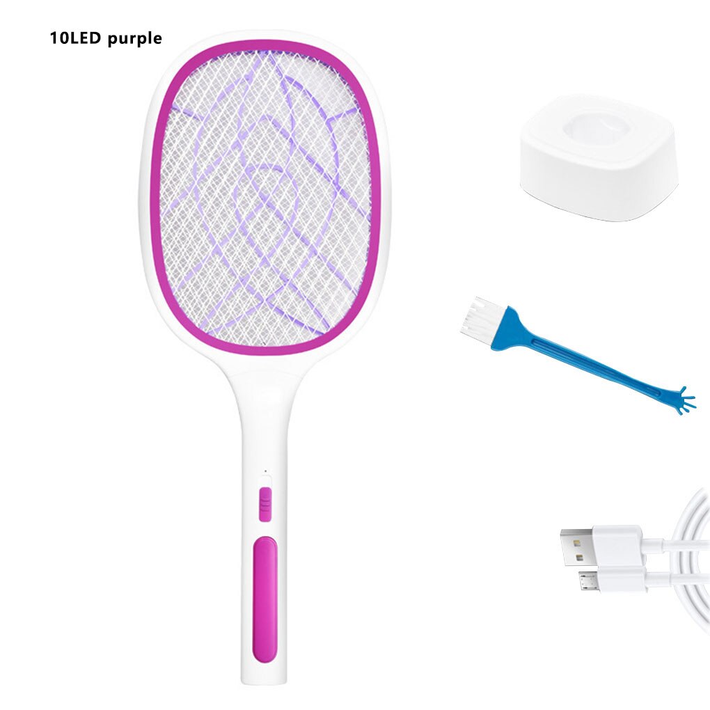 Raquette anti-mouches électrique, lumière UV, Rechargeable par USB, lampe LED, piège à moustiques d'été, raquette anti-insectes: NO.01