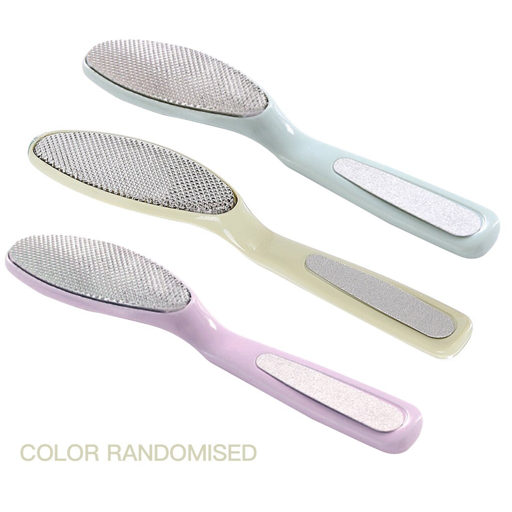 Pedicure Foot File Stainless Steel Foot Pedicure Tool Plastic Handle Dead Skin Remover Color Random