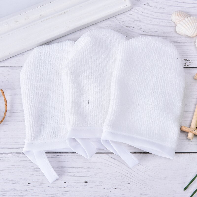 1PC 12cm x 8.5cm Herbruikbare Wit Microfiber Facial Doek Gezicht Handdoek Make-Up Remover Reiniging Handschoen Tool