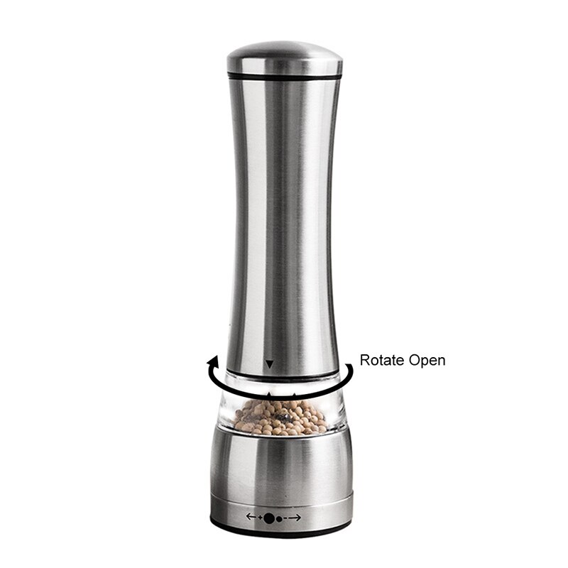 Roestvrijstalen peper zout kruiden handmatige molen grinder elektrische shakers keukenaccessoires voor restaurant hotel thuis keuken: Handleiding-a