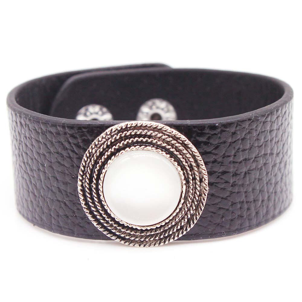 Totabc moda redonda tênis pulseiras de couro para mulheres charme moda pulseira de couro com multi-cor opcionais jóias: 1