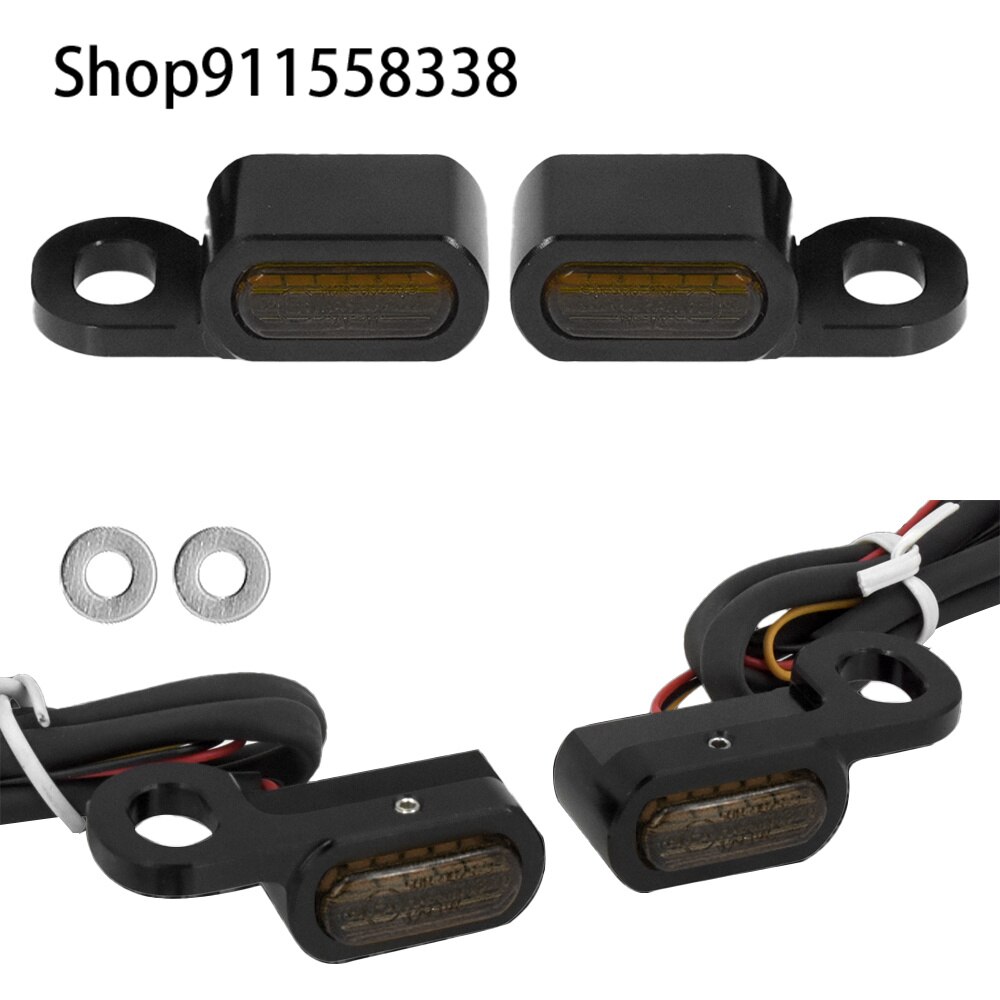 2X Motorfiets Led Richtingaanwijzer Zwart/Chrome Voor Harley Touring Road Street Glide Flhr softail